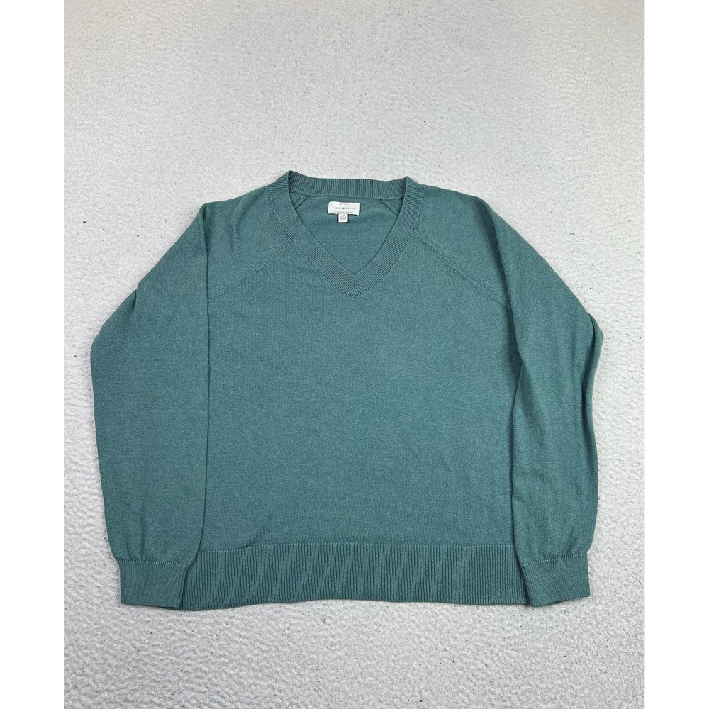 Lucky Brand Womens Small Green V Neck‎ Raglan Knit Pullover Sweater 7WC5000